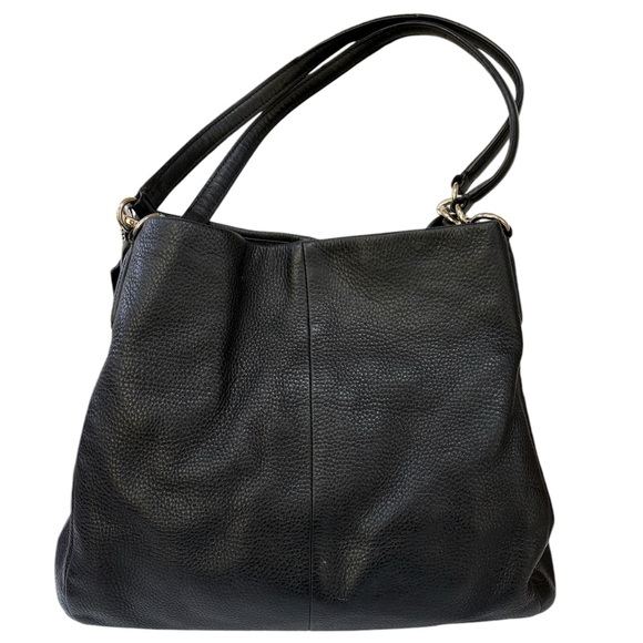 Coach Phoebe Pebbled Leather Shoulder Bag in Black F35723 - Picture 4 of 16